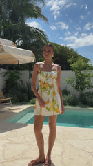 Agatha Mini Dress - Yellow Print