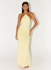 Fiesta Halter Maxi Dress - Sunny Yellow