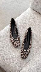 Suzie Ballet Flats - Leopard Satin
