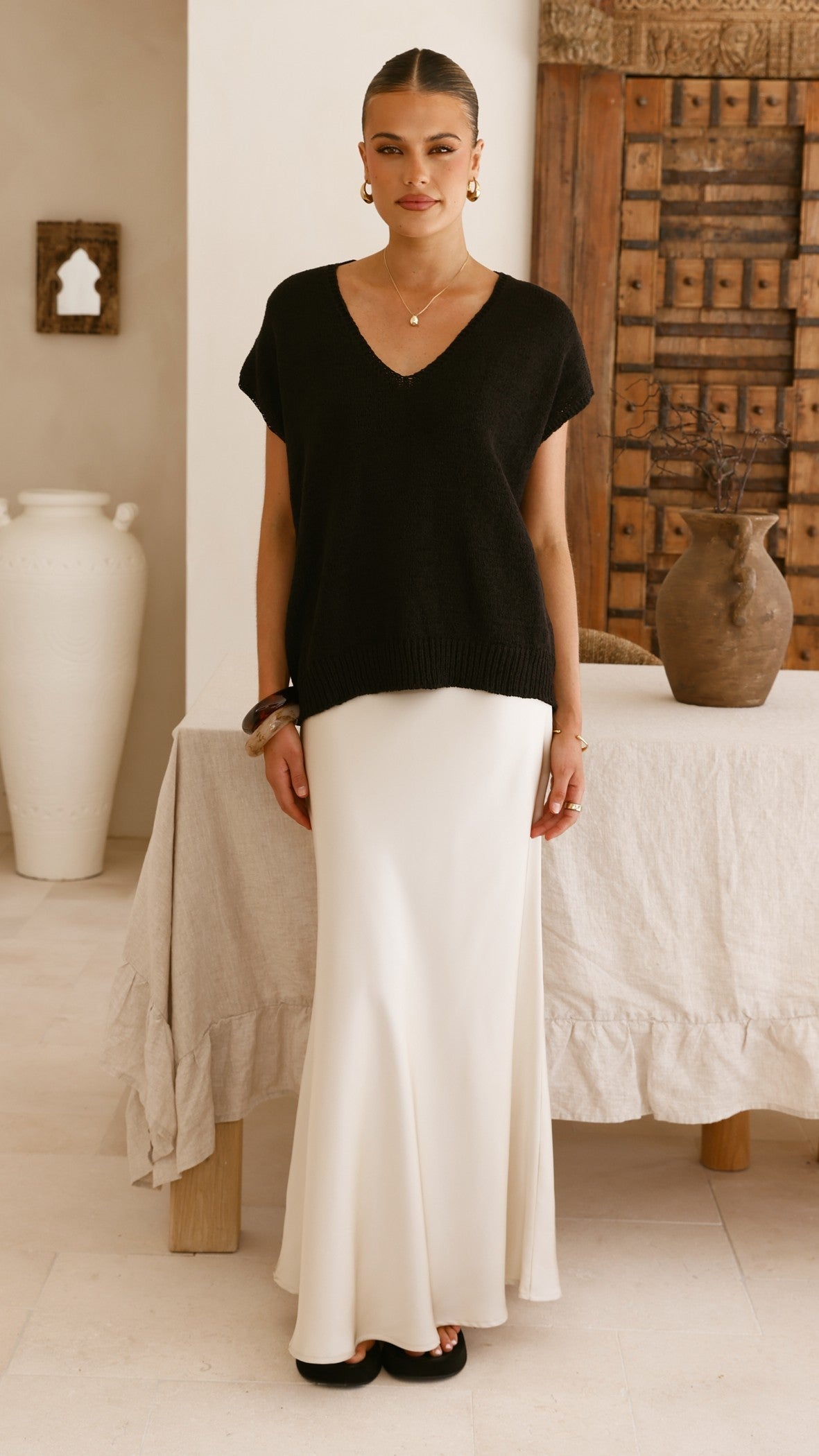 Stelaria Knit Top - Black