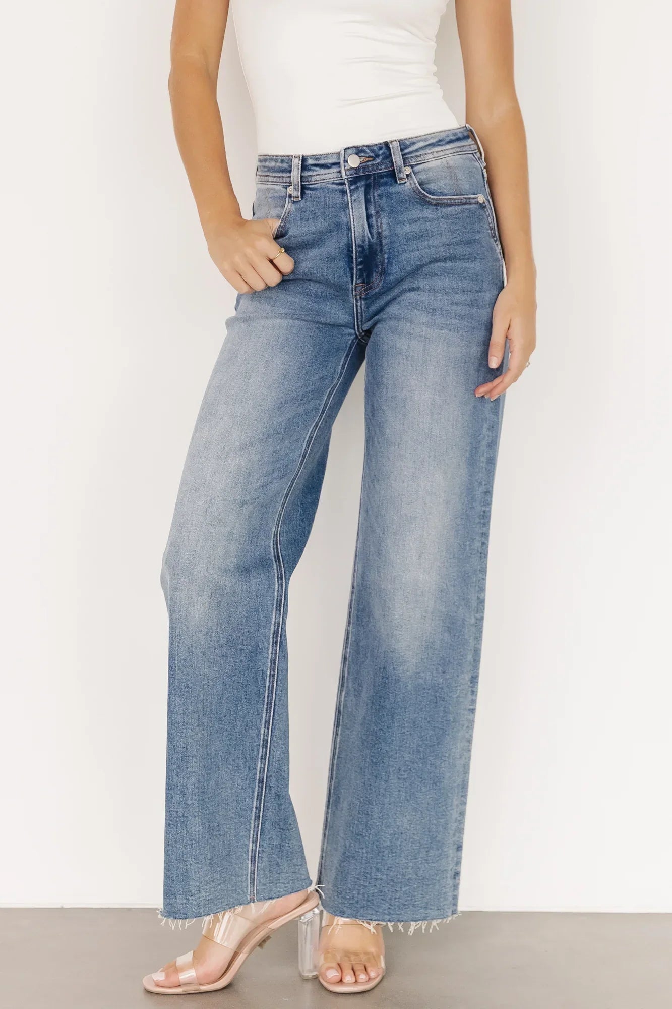 Noah High Rise Straight Leg Jeans | Medium Wash