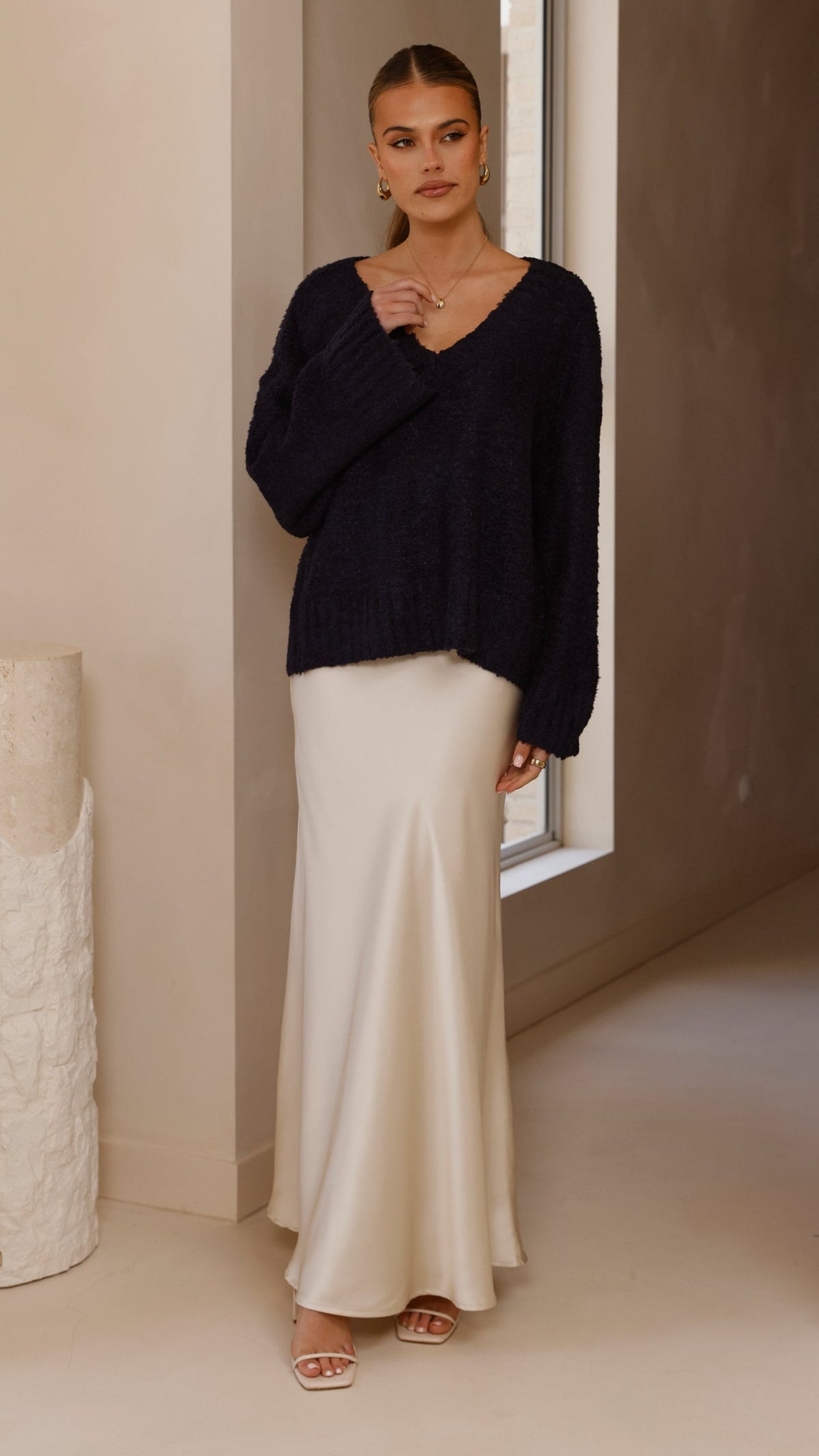 Silas Knit Top - Navy