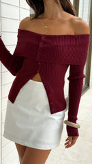 Tate Long Sleeve Top - Wine