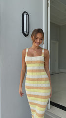 Mikayla Midi Dress - Lemon